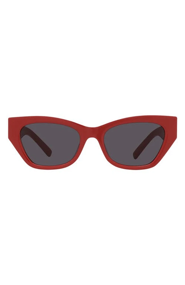 Givenchy 4G 55mm Cat Eye Sunglasses in Shiny Red /Smoke at Nordstrom