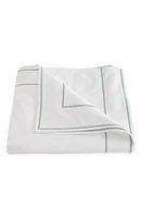 Matouk Ansonia Cotton Percale Duvet Cover in White/Jade at Nordstrom