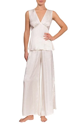 Everyday Ritual Wide Leg Satin Pajamas Pearl at Nordstrom,