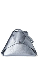 Akris AI Medium Hammered Metallic Leather Tote Bag in Inox at Nordstrom