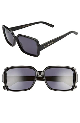 The Marc Jacobs 56mm Rectangle Sunglasses in Black/Grey Blue at Nordstrom