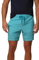 Robert Graham Laken Woven Swim Trunks Aqua at Nordstrom,