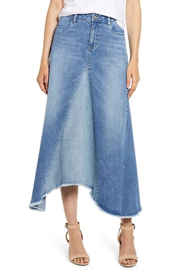 Wash Lab Denim Pieced Midi Skirt Two Tone Sky at Nordstrom,