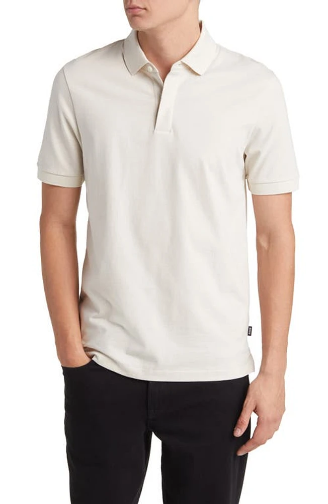 BOSS Penrose 44 Trim Fit Polo Light Beige at Nordstrom,