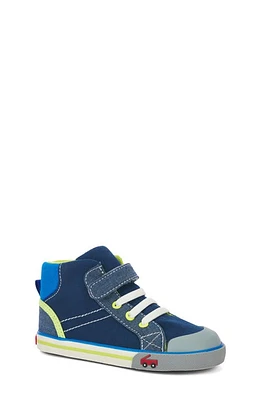 See Kai Run Kids' Dane High Top Sneaker in Blue/Lime at Nordstrom, Size 6 M