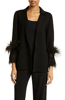 KOBI HALPERIN Soleil Feather Trim Wool Blend Blazer at Nordstrom,