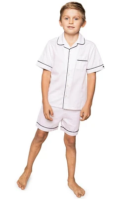 Petite Plume Kids' Short Two-Piece Pajamas White at Nordstrom,