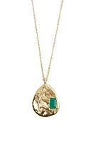 Argento Vivo Sterling Silver Green Onyx Pendant Necklace in Gold at Nordstrom