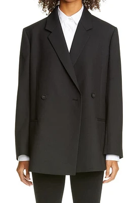 TOTEME Loreo Oversize Double Breasted Wool Blazer in Black at Nordstrom, Size 4 Us