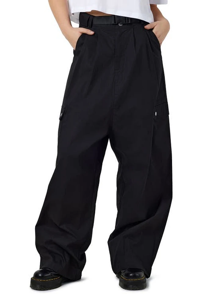 Noisy may Theo High Waist Cargo Parachute Pants Black at Nordstrom,