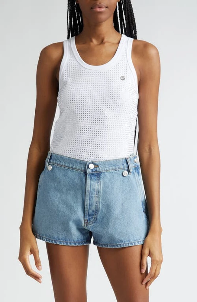 Coperni Crystal Embellished Tank Optic White at Nordstrom,