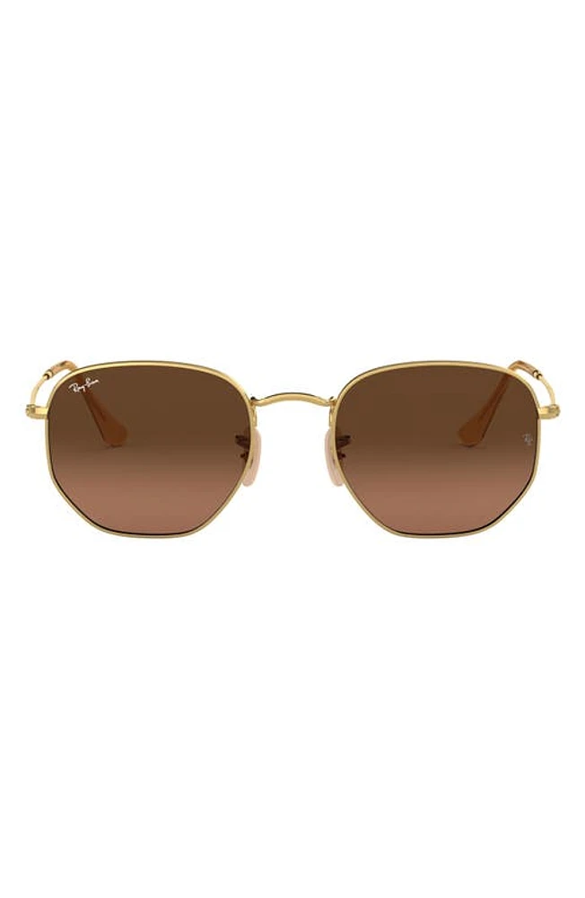 Ray-Ban 54mm Gradient Hexagonal Sunglasses in Gold at Nordstrom