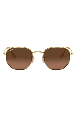 Ray-Ban 54mm Gradient Hexagonal Sunglasses in Gold at Nordstrom