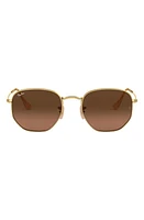 Ray-Ban 54mm Gradient Hexagonal Sunglasses in Gold at Nordstrom