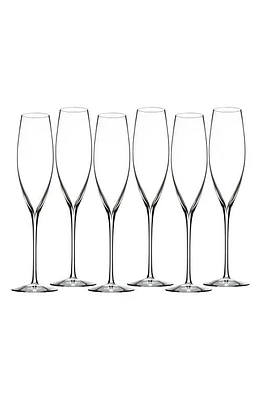 Waterford Elegance Set of 6 Fine Crystal Champagne Flutes in Clear at Nordstrom