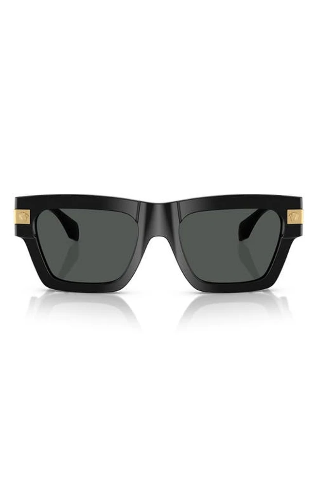 Versace 55mm Rectangular Sunglasses in Black at Nordstrom