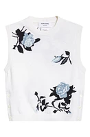 Thom Browne Blue Rose Crop Sweater Vest White at Nordstrom, Us