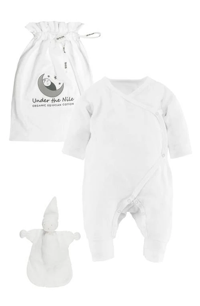 Under the Nile Organic Cotton Muslin Romper & Toy Set in at Nordstrom