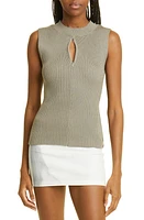 Paloma Wool Atori Zip Keyhole Organic Cotton Rib Sleeveless Sweater Dark Grey at Nordstrom,