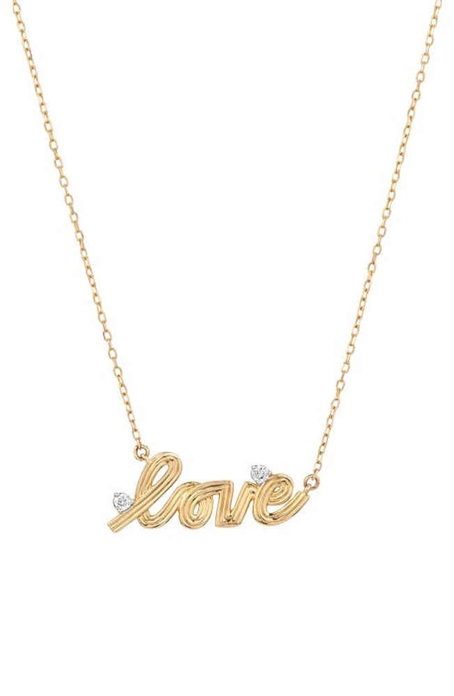 Adina Reyter Groovy Love Diamond Pendant Necklace in Yellow Gold at Nordstrom, Size 16