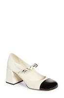 Miu Mary Jane Cap Toe Pump Avorio/Nero at Nordstrom,