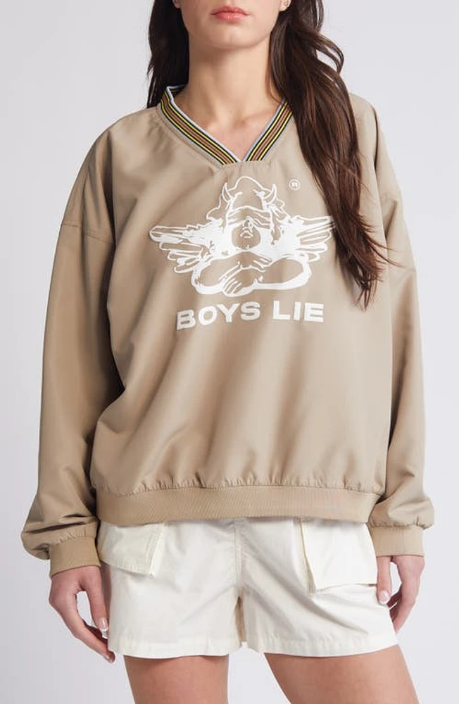 BOYS LIE Hits Different Logo Graphic Pullover Brown at Nordstrom,