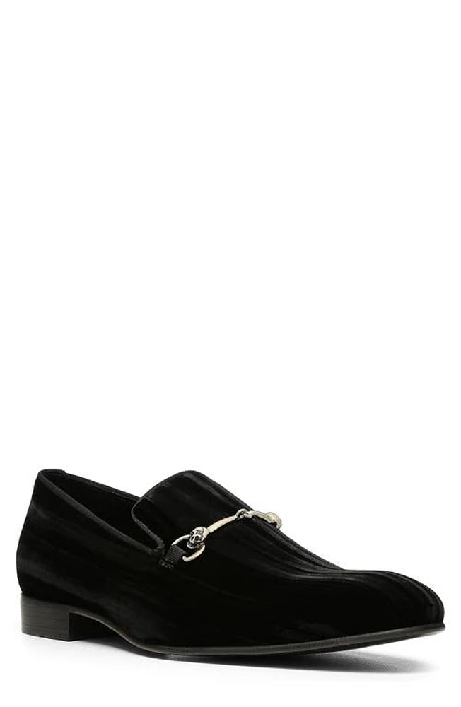 Donald Pliner Shawn Velvet Bit Loafer Black at Nordstrom,