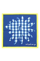 Kate Spade New York gingham daisy silk bandana in Sarah Blue at Nordstrom