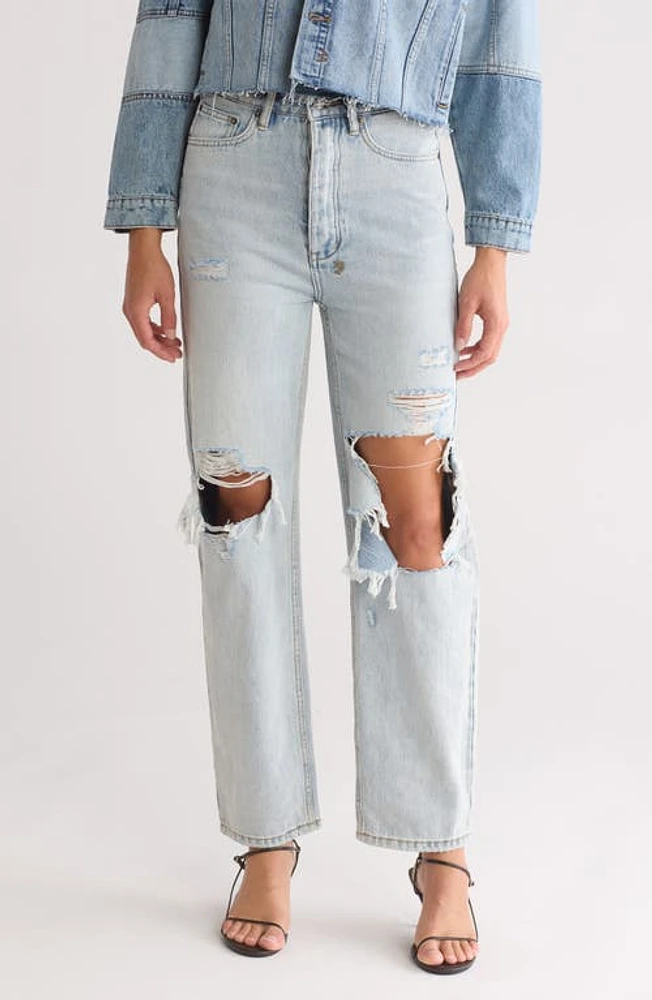 Ksubi Brooklyn Ripped Straight Leg Jeans in Denim at Nordstrom, Size 26