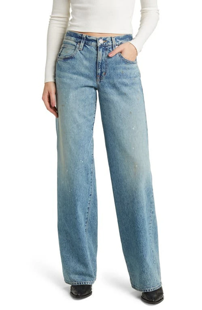 SLVRLAKE Mica Paint Splash Wide Leg Jeans Surrender at Nordstrom,