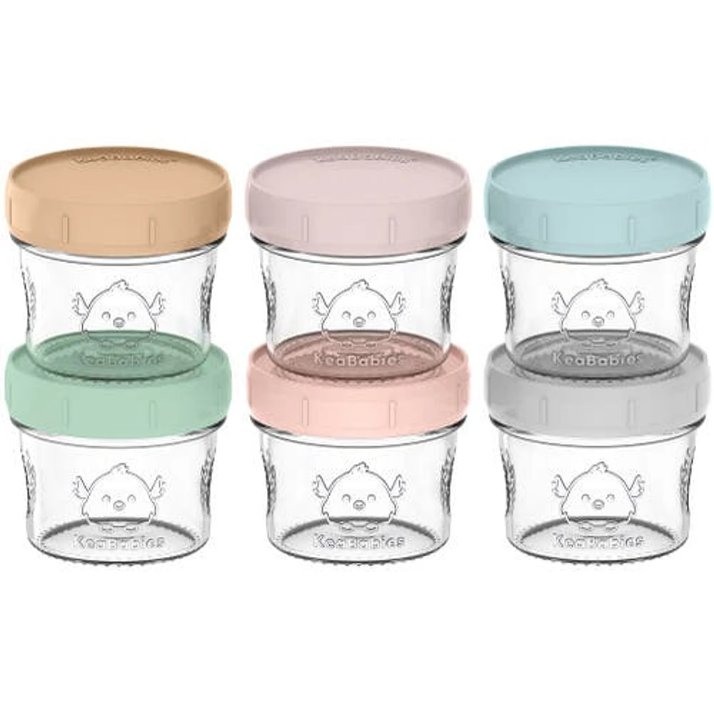 KeaBabies 6-Pack Prep Jars Food Glass Containers in Musk Dusk at Nordstrom