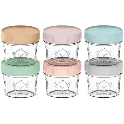 KeaBabies 6-Pack Prep Jars Food Glass Containers in Musk Dusk at Nordstrom