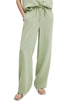 MANGO Wide Leg Drawstring Pants Green at Nordstrom,