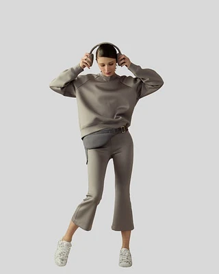 Cynthia Rowley Bonded Pullover Sweatshirt Grey at Nordstrom,