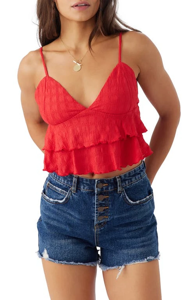 O'Neill Chloey Tiered Crop Camisole Bittersweet at Nordstrom,