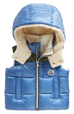 Moncler Kids' Oust Hooded Faux Shearling Down Puffer Vest Light Blue at Nordstrom,