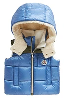 Moncler Kids' Oust Hooded Faux Shearling Down Puffer Vest Light Blue at Nordstrom,