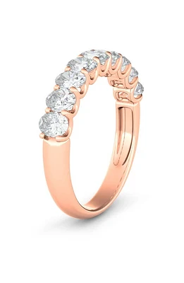 HauteCarat Half Oval Cut Lab Created Diamond 14K Gold Eternity Ring in Rose Gold at Nordstrom