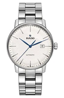 RADO Coupole Classic Automatic Bracelet Watch, 41mm in Silver/White/Silver at Nordstrom