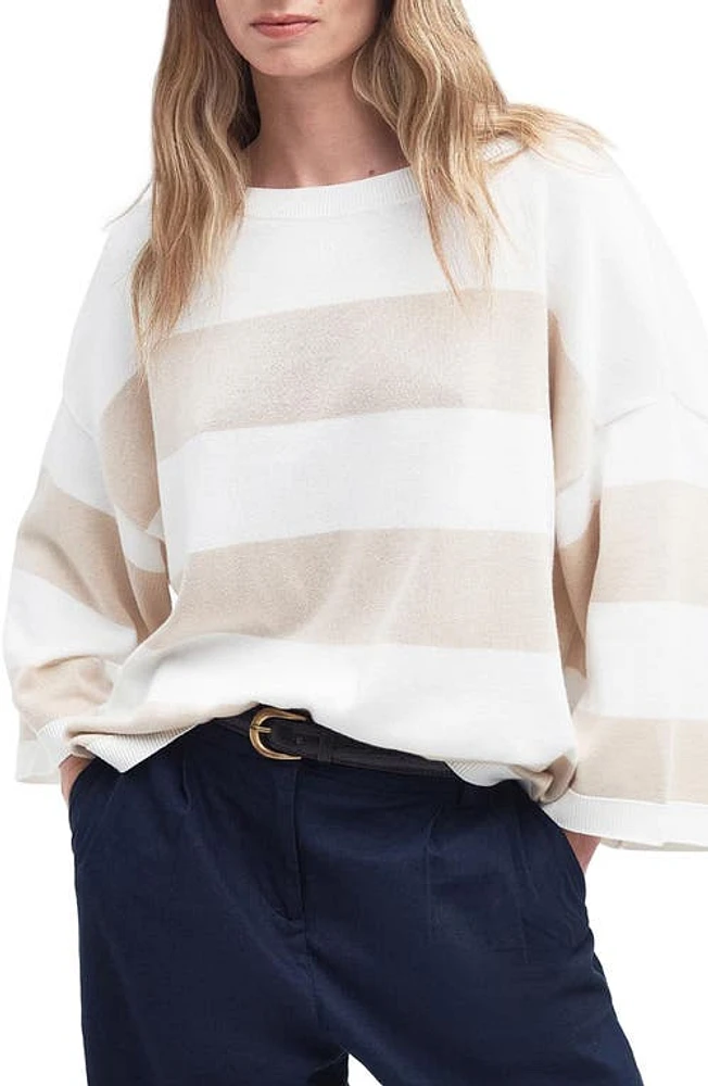 Barbour Vivienne Stripe Cotton Sweater French Oak at Nordstrom, Us