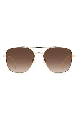 Carrera Eyewear 60mm Gradient Square Sunglasses in White Copper Gold/Brown at Nordstrom