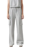 Grey Lab High Waist Wide Leg Cargo Sweatpants Dark Heather at Nordstrom,