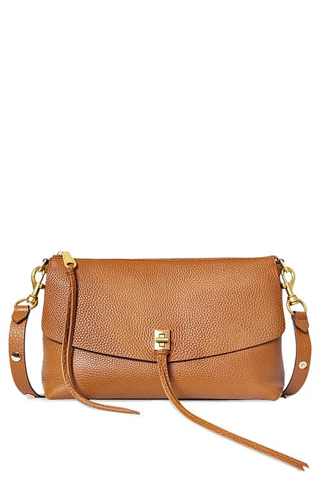 Rebecca Minkoff Darren Top Zip Leather Crossbody Bag in Caramello at Nordstrom