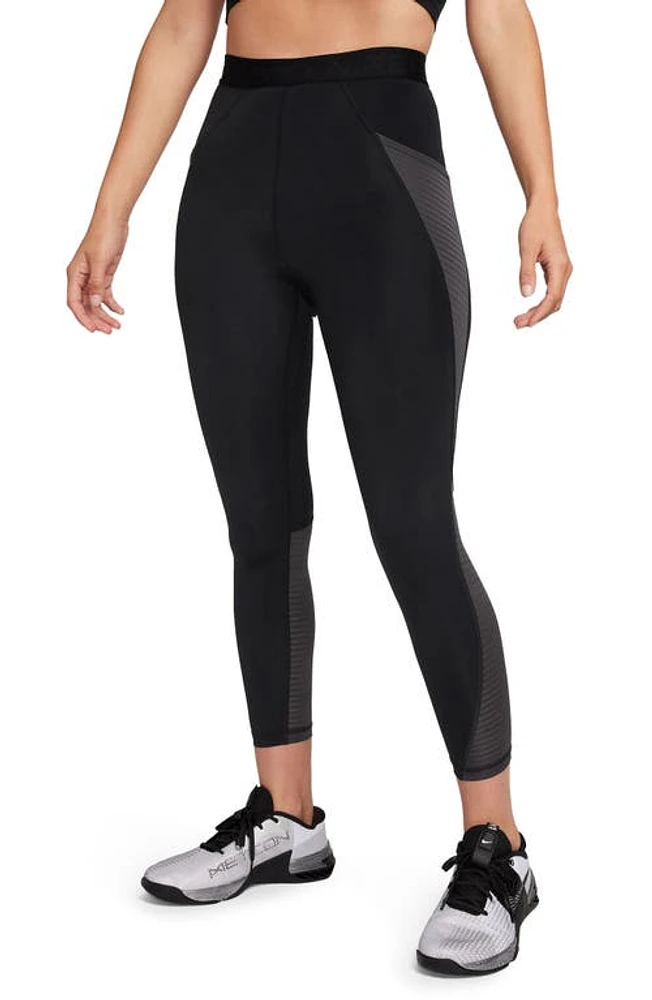 Nike Pro High Waist Pocket Leggings Black/Anthracite at Nordstrom,