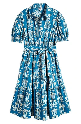 Leota Octavia Shirtdress Palm Fields Mykonos Blue at Nordstrom,