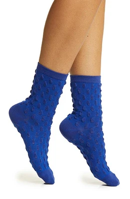 HIGH HEEL JUNGLE Dot Texture Crew Socks in Indigo at Nordstrom