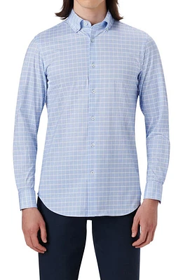 Bugatchi OoohCotton Grid Button-Down Shirt in Sky at Nordstrom, Size X-Large