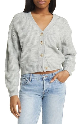 All Favor Mixed Stitch Cardigan Heather Grey at Nordstrom,