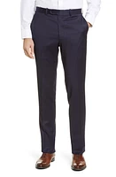 Peter Millar Harker Flat Front Solid Stretch Wool Dress Pants Navy at Nordstrom,