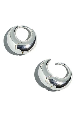 Madewell Puffy Hoop Earrings in Polished Silver at Nordstrom